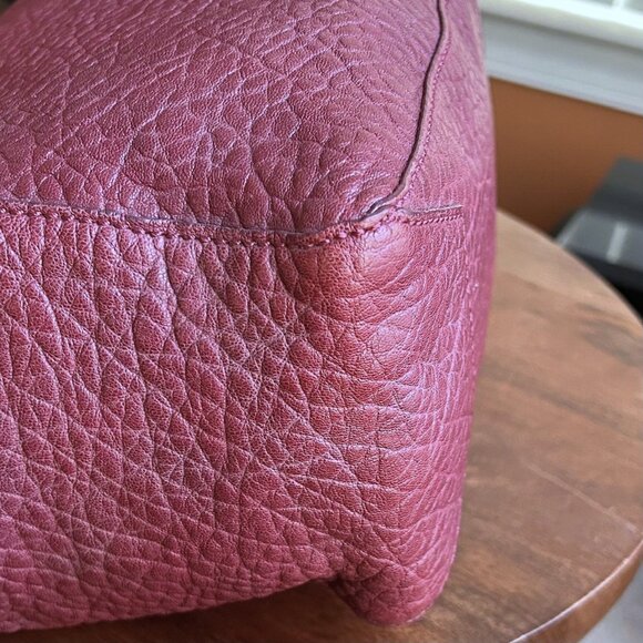 ALEXANDER MCQUEEN Leather Convertible Satchel Bag Burgundy - Picture 12 of 15